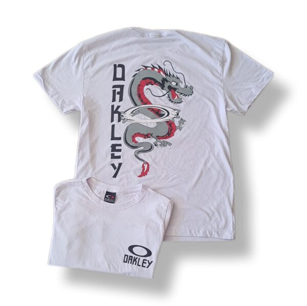 camiseta dragon branca masculina 100% algodão